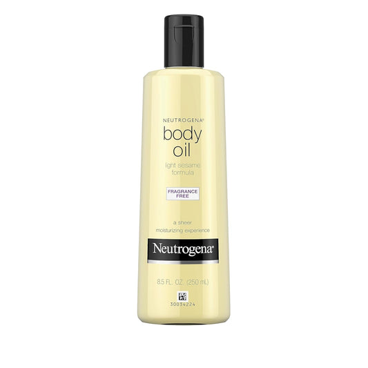 Neutrogena Body Oil Light Sesame Formula, Dry Skin Moisturizer & Hydrating Body Massage Oil