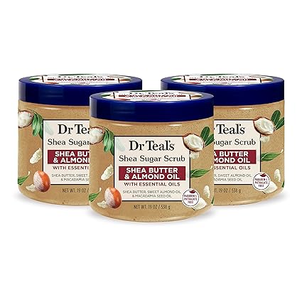 Dr Teal's Shea Sugar Body Scrub, Shea Butter with Almond Oil & Essential Oils