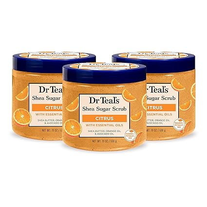 Dr Teal's Shea Sugar Body Scrub, Citrus with Essential Oils & Vitamin C