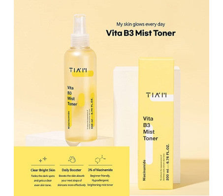 TIAM Vita B3 Mist Toner with Niacinamide, Tranexamic Acid, and Vitamin C for All Skin Types, Facial Mist That hydrates, refreshes & brightens