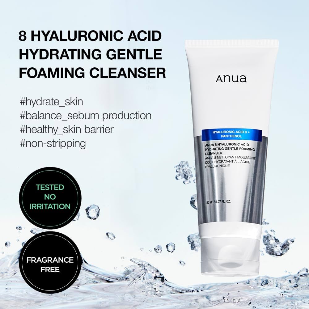 ANUA Hydrating Gentle Foaming Cleanser, Hyaluronic Acid