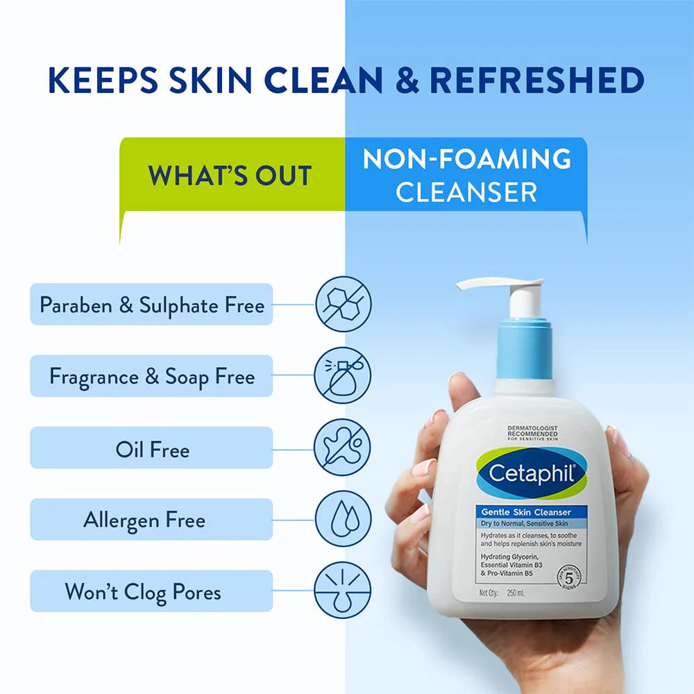 Cetaphil Face Wash, Hydrating Gentle Skin Cleanser for Dry to Normal Sensitive Skin