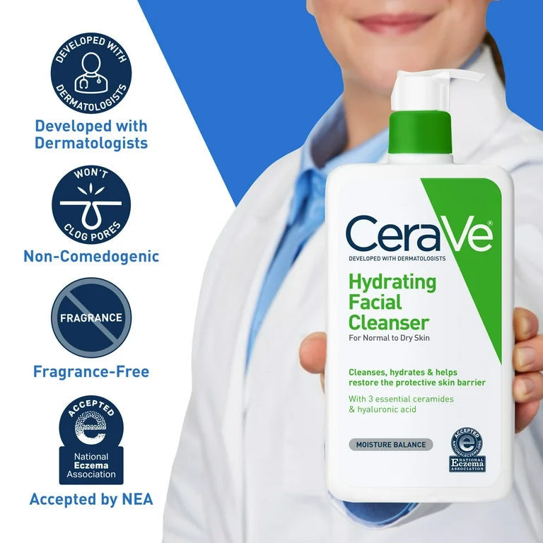 CeraVe Hydrating Facial Cleanser For Normal to dry skin