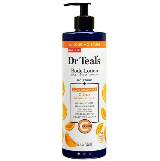 Dr Teal's Body Lotion - Moisture Plus - Radiant Citrus Essential Oils and Vitamin C