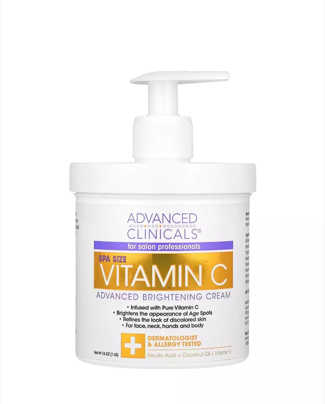 Advanced Clinicals Vitamin C Cream Face Moisturizer & Body Lotion